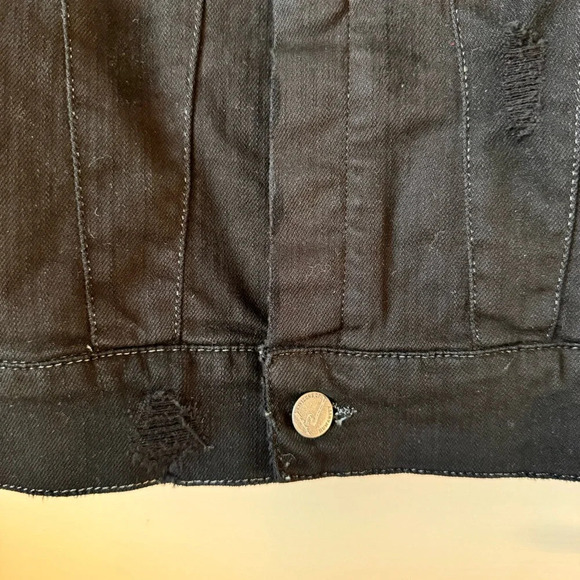 NWOT Citizens of humanity x Jerome Dahan distressed Sleeveless Jean Jacket Black - Picture 5 of 15